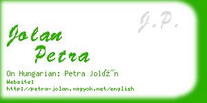 jolan petra business card